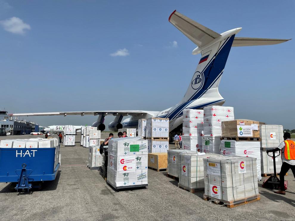 Ayuda humanitaria para Haití enviada por el Gobierno español y varias ONG.