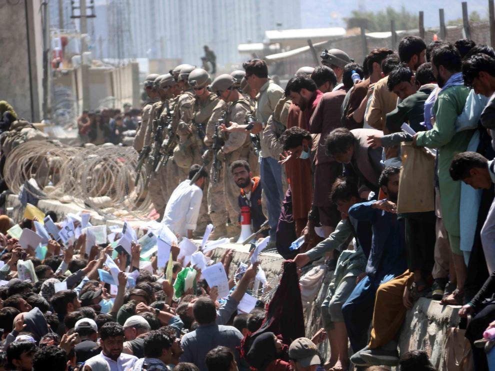 Caos en la evacuación del aeropuerto de Kabul.