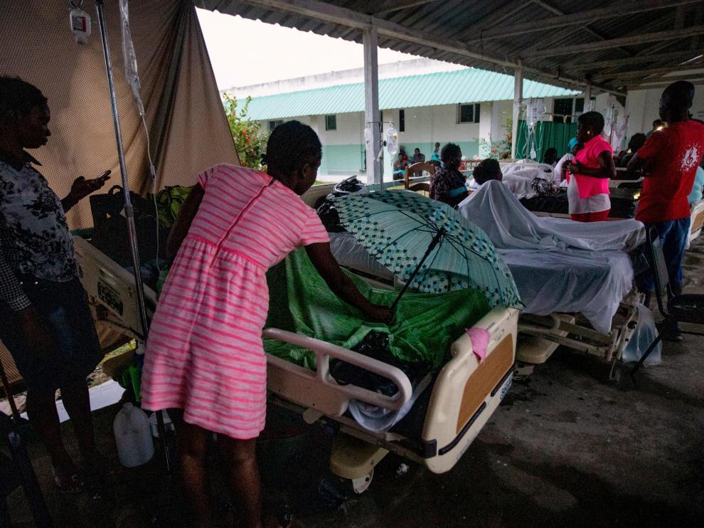 Un hospital en Haití tras el terremoto.