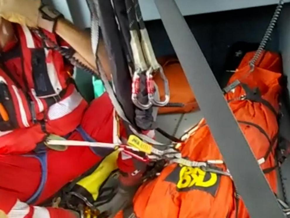 Rescate del cadáver del montañero francés
