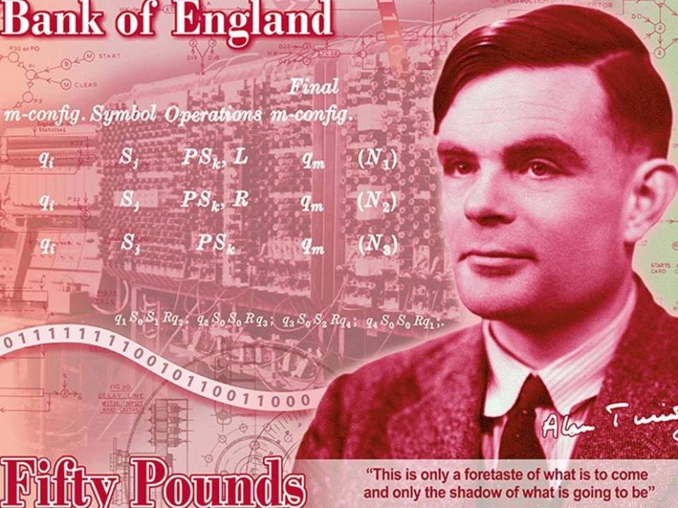 Billete dedicado a Alan Turing.