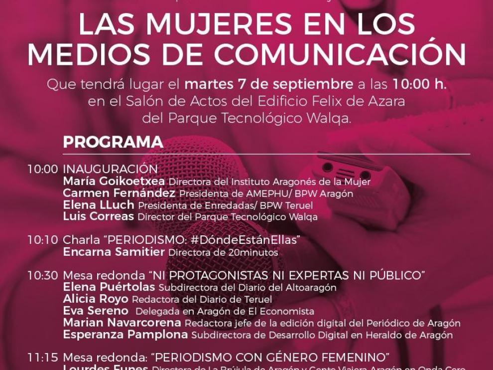 La jornada sobre el papel de las mujeres en los medios tendrá lugar el 7 de septimbre.