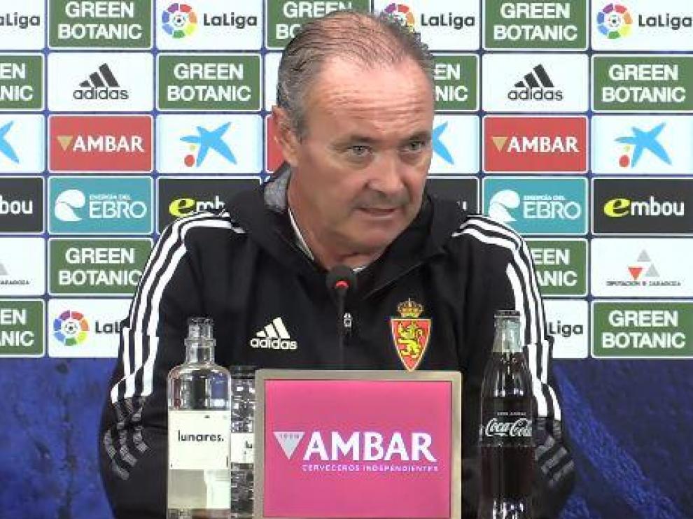 Juan Ignacio Martínez 'Jim', en la rueda de prensa de este viernes en La Romareda.