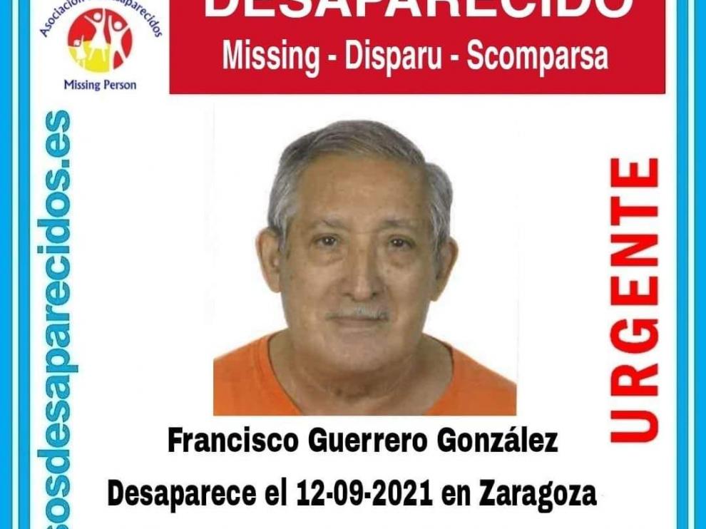 Francisco Guerrero González desapareció este domingo, 12 de septiembre.