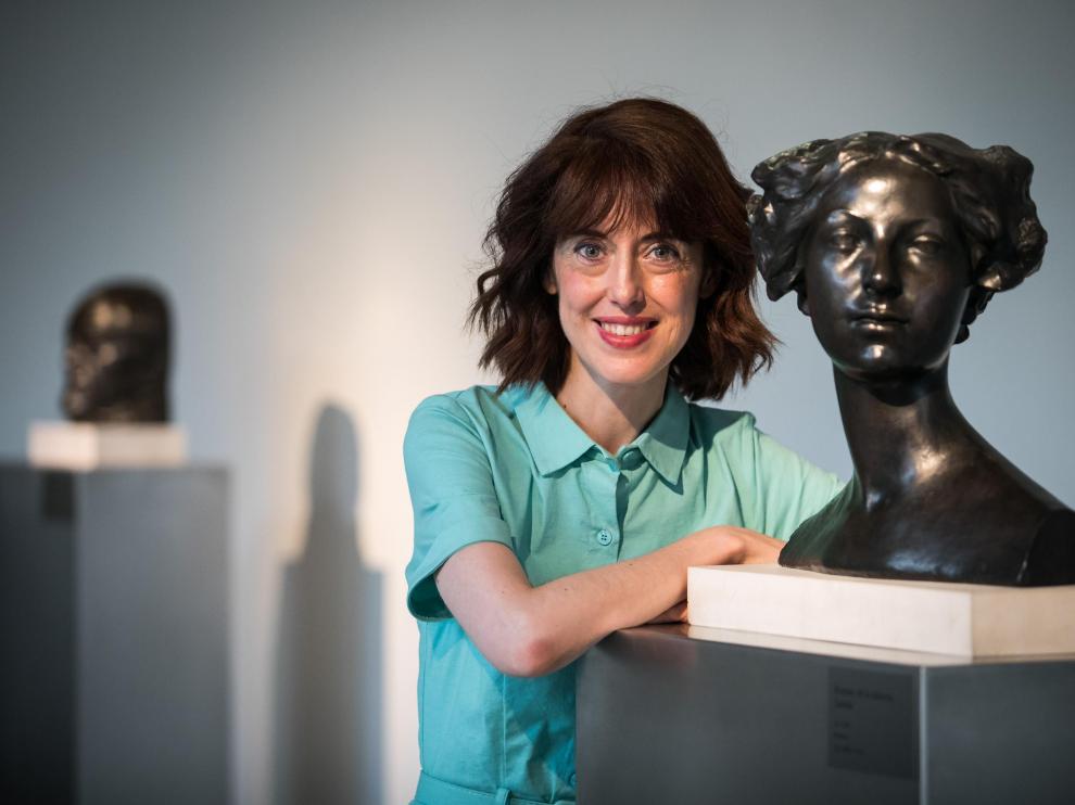 Irene Vallejo, fotografiada en el Museo Pablo Gargallo de Zaragoza.