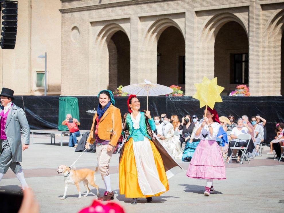 Recreación de cuadros de Goya en la plaza del Pilar