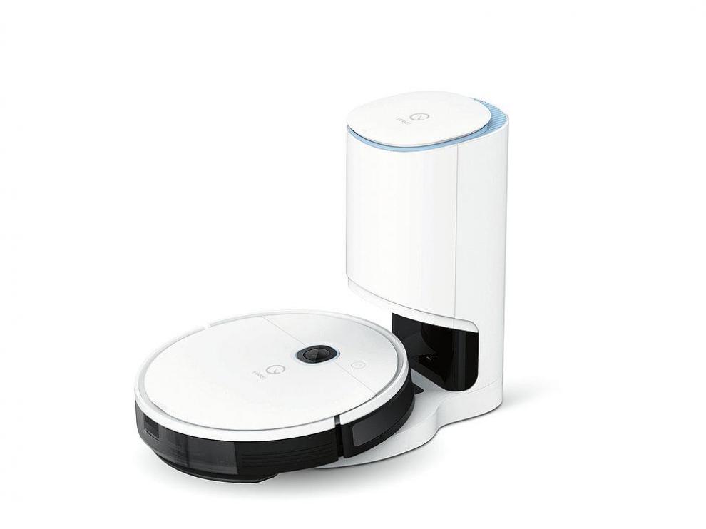 El Yeedi Vac Station tiene una base de carga que también vacía el robot y lo deja a punto para la siguiente limpieza.