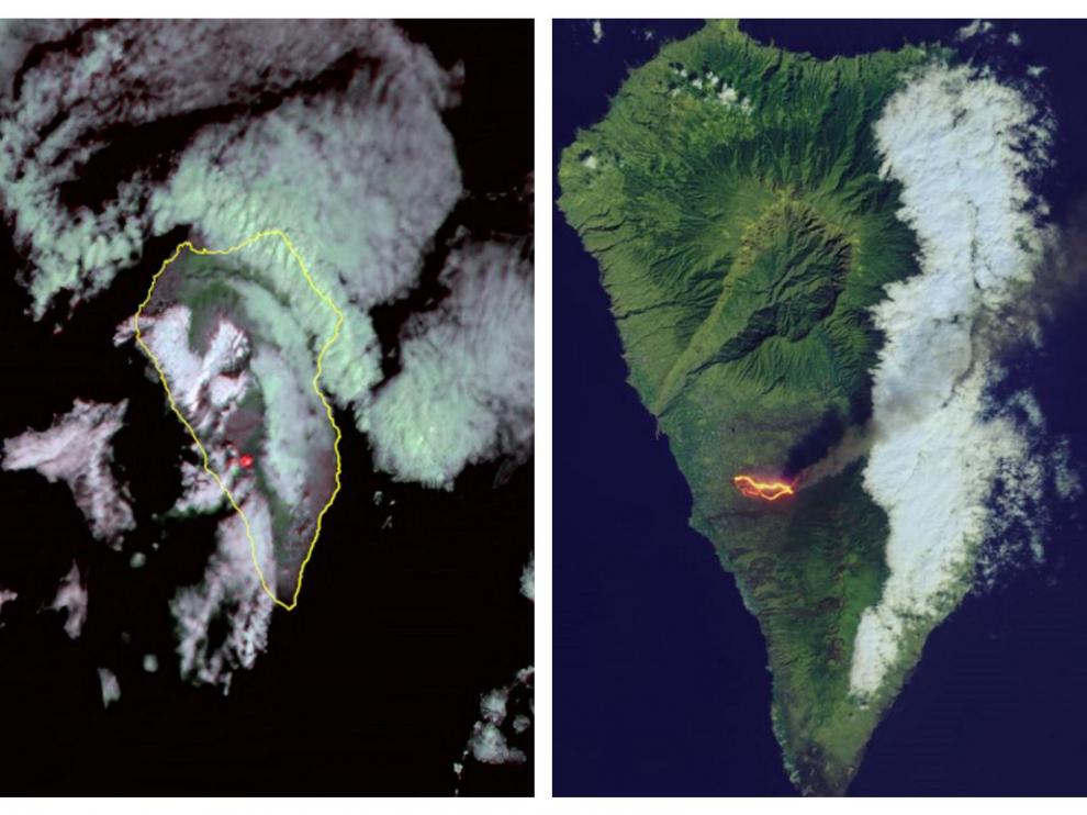 Vistas de la isla de La Palma desde el espacio