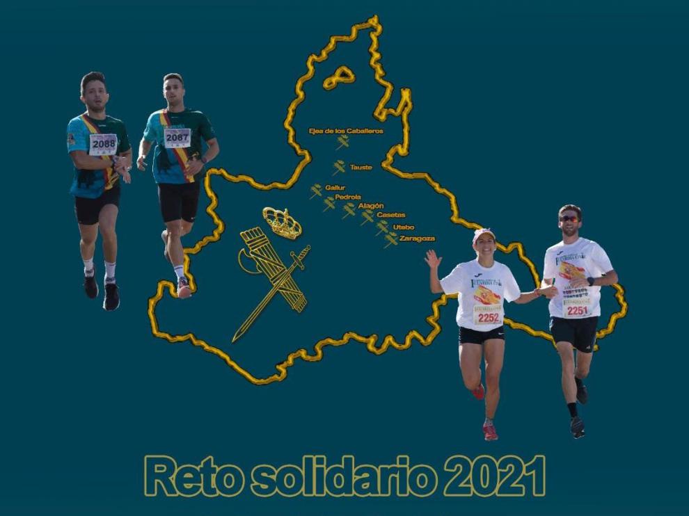 Cartel del reto solidario organizado por la Guardia Civil.