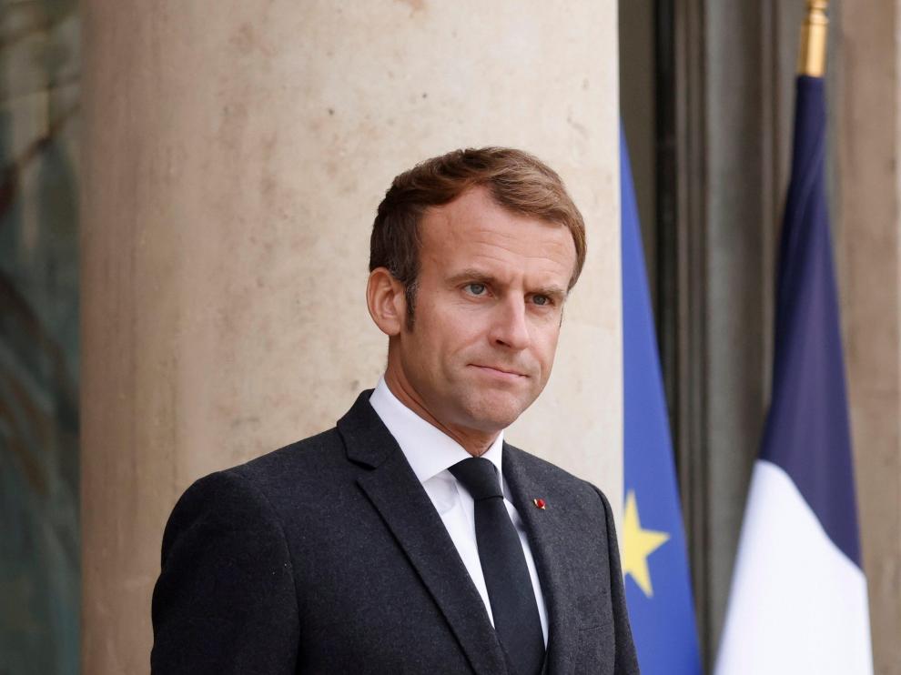 Emmanuel Macron en el Palacio del Elíseo, esta mañana.