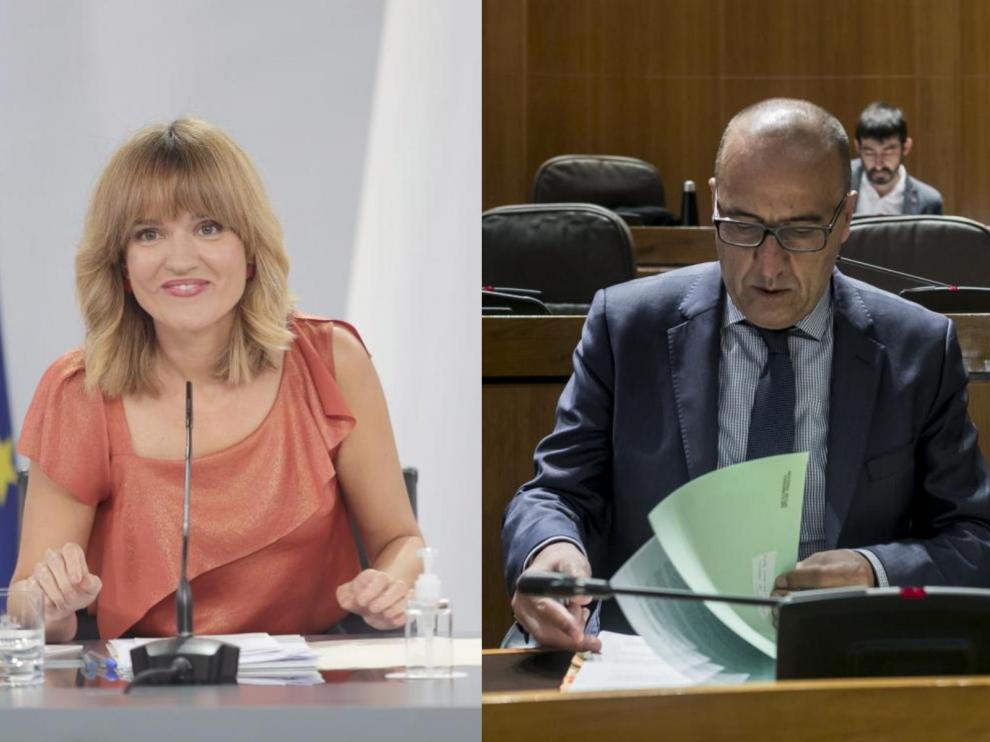 Imágenes de archivo de Pilar Alegría y Felipe Faci.