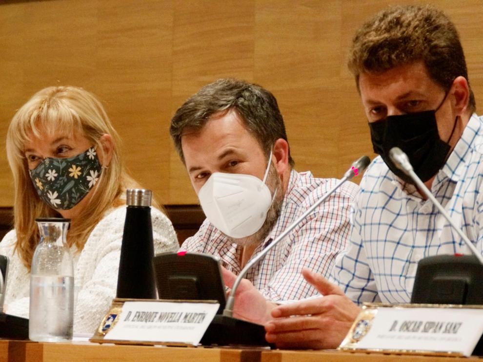 Los tres concejales de Cs: María Eugenia Gabás, José Luis Cadena y Enrique Novella.