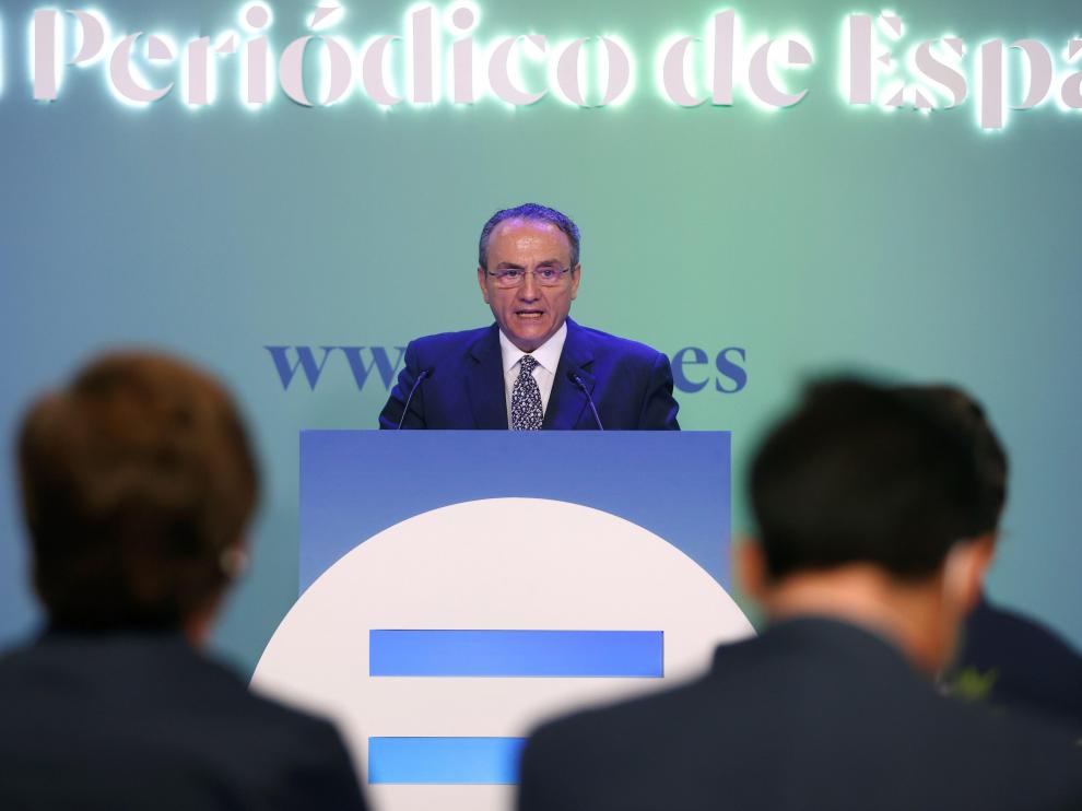 El presidente de Prensa Ibérica, Javier Moll, en la presentación del diario.