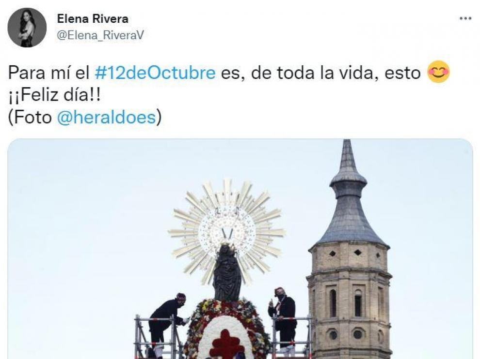De Elena Rivera a Amaral: así celebran los famosos aragoneses el Día del Pilar en las redes