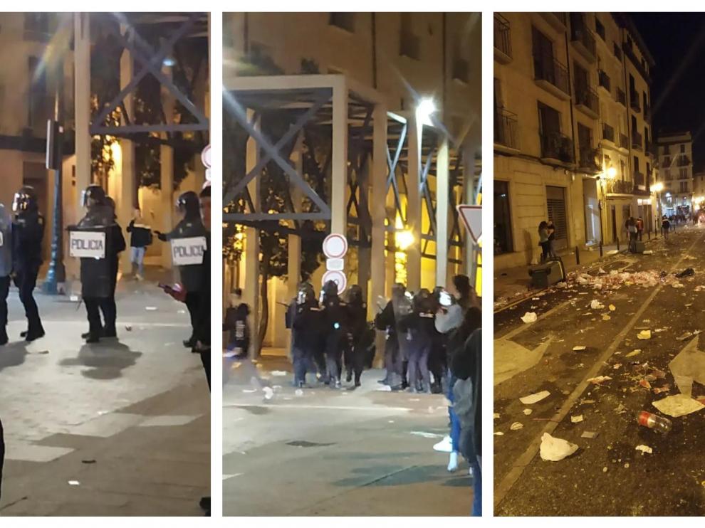 Imágenes de los incidentes de esta madrugada