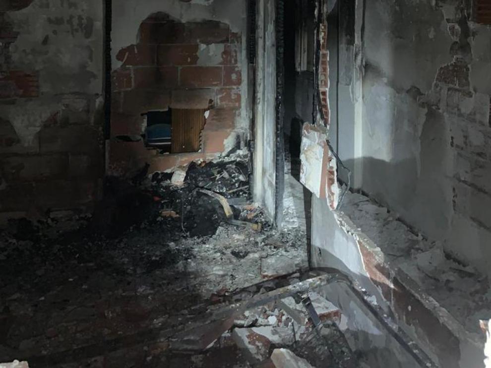 Incendio en un edificio de Binéfar