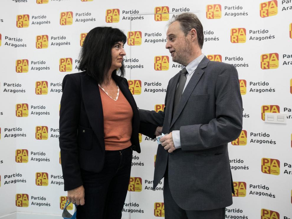 Gloria Pérez y Sergio Larraga, ayer en la ejecutiva del PAR
