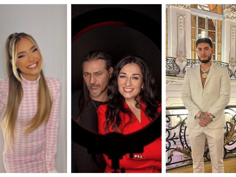Los cantantes Ana Mena, Camela y Omar Montes.