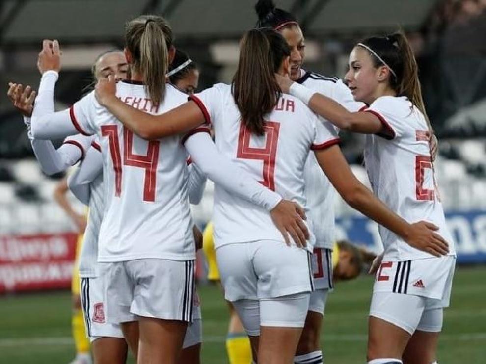 Jugadoras de la Selección Española de fútbol femenino.