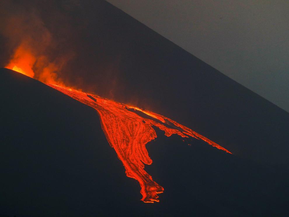 Una de las coladas del volcán Cumbre Vieja, en La Palma