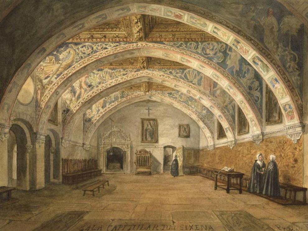 La sala capitular del monasterio de Sijena según dibujo de Valentín Carderera.