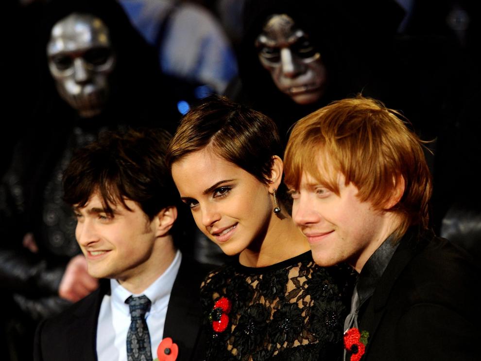 Foto de archivo de Daniel Radcliffe, Emma Watson y Rupert Grint