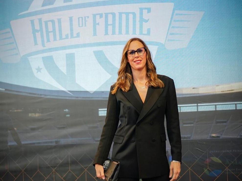 Amaya Valdemoro, en el Hall of Fame de baloncesto español celebrado recientemente.