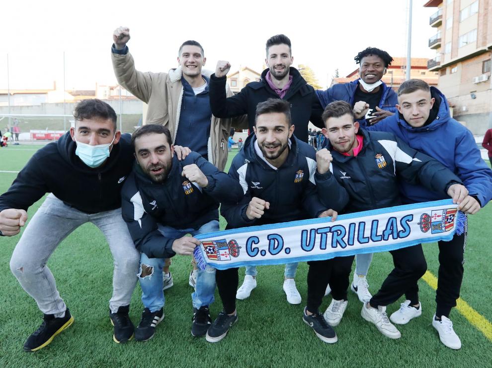 Los fans y jugadores del equipo turolense festejan el emparejamiento contra el Valencia en la Copa del Rey.
