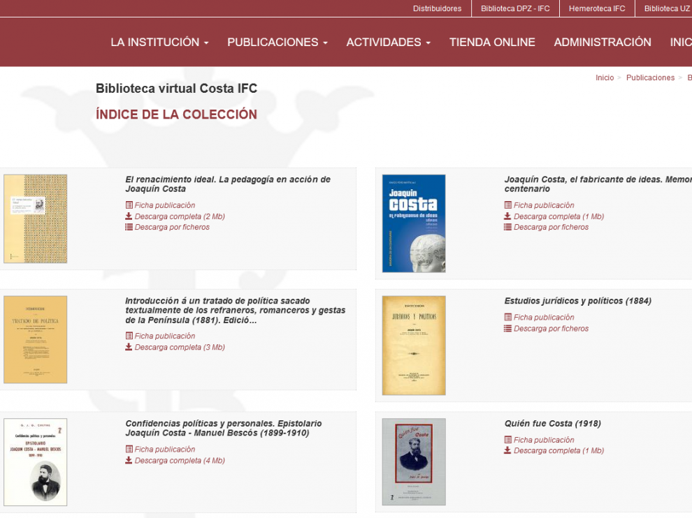 Biblioteca virtual de la IFC.