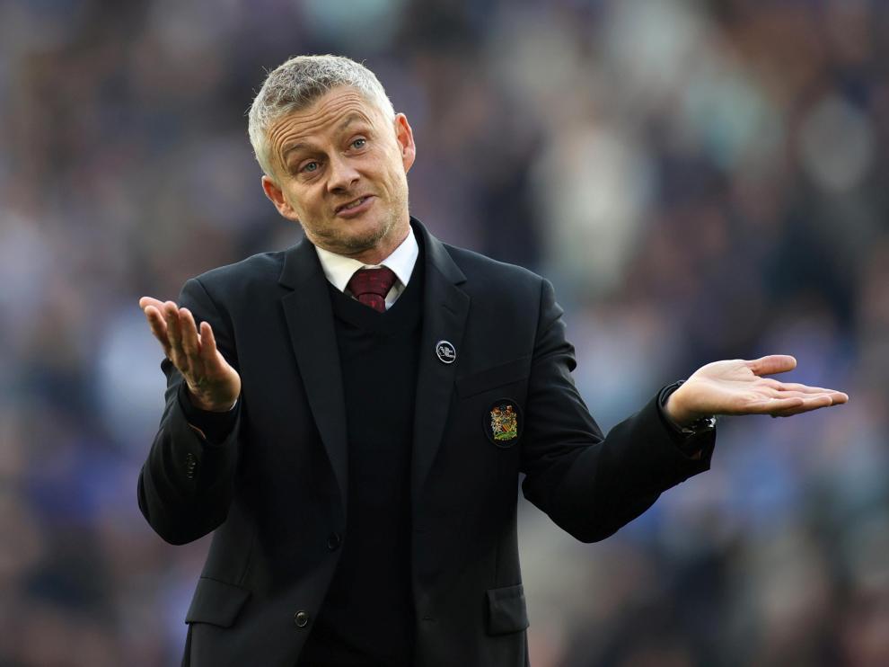 Solskjaer, en el partido de Leicester City-Manchester United