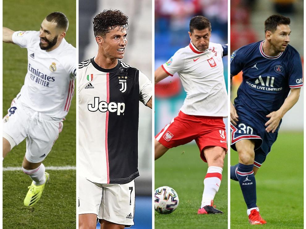 Benzema, Cristiano, Lewandowski y Messi.