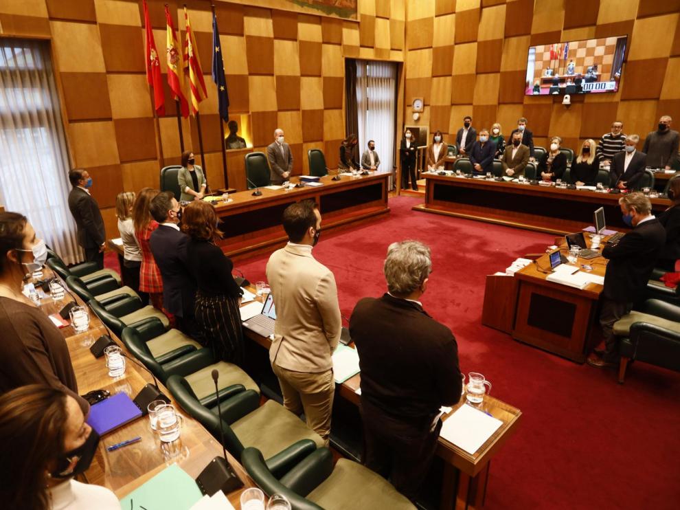 Pleno municipal en el Ayuntamiento de Zaragoza.