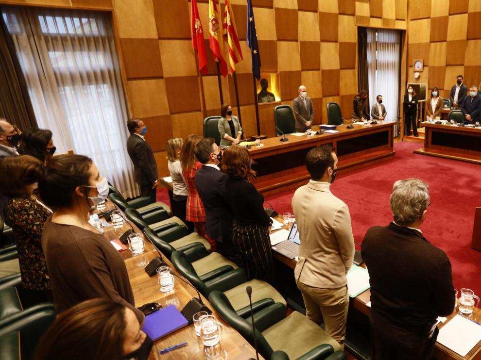 Pleno municipal en el Ayuntamiento de Zaragoza.