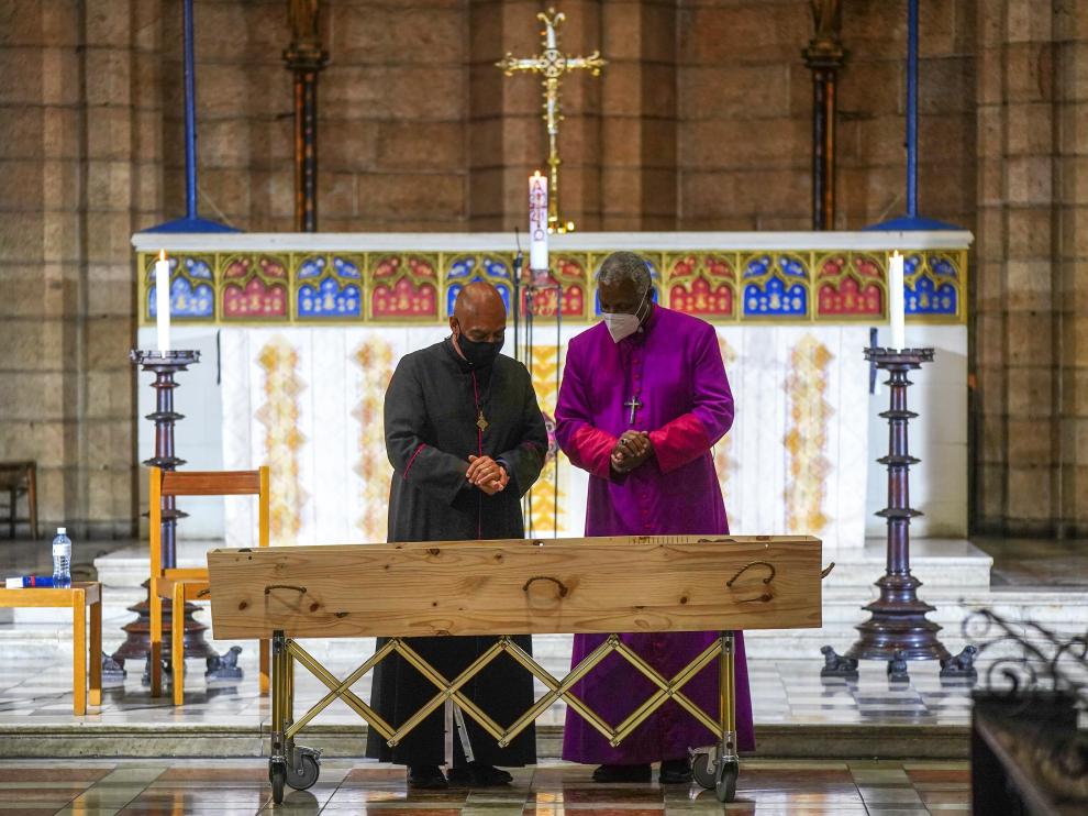 South Africa's Archbishop Emeritus Desmond Tutu lying in repose