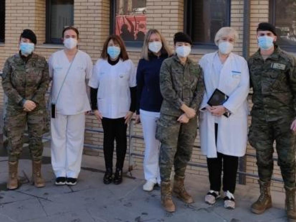 El equipo móvil del Ministerio de Defensa que ha comenzado su actividad en Monzón.