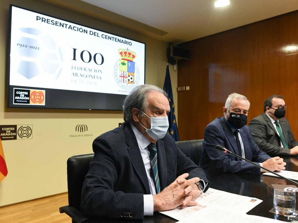 Óscar Fle, presidente de la FAF, ayer durante la presentación de los actos del centenario.