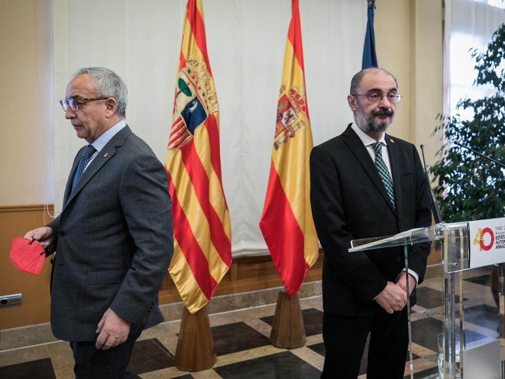 Alejandro Blanco y Javier Lambán se reunieron este martes en el Pignatelli