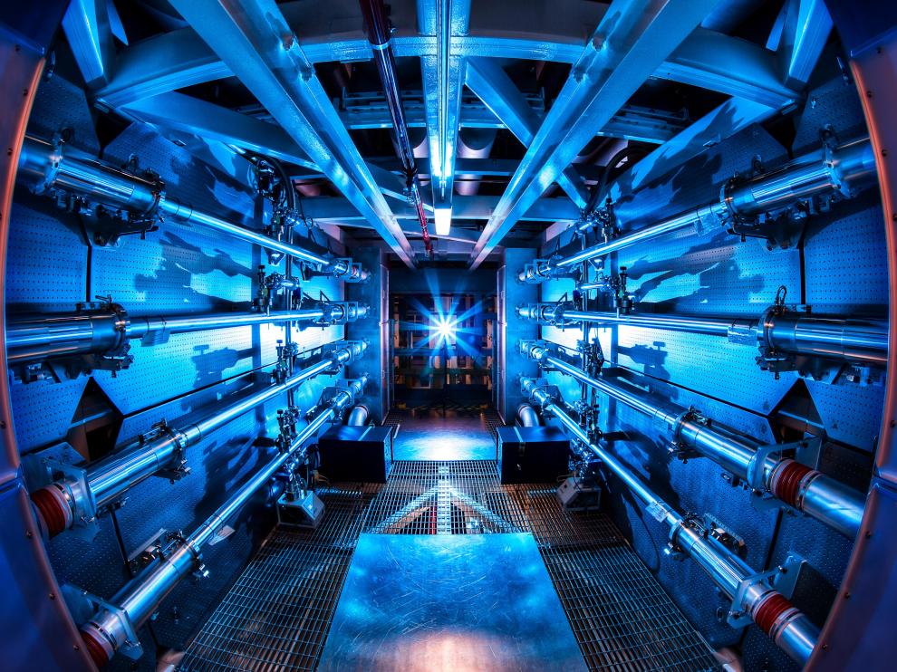Una de las estructuras del National Ignition Facility, la instalación del Laboratorio Nacional Lawrence Livermore de EE. UU. donde se han realizado los experimentos.