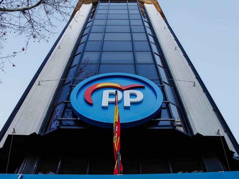 Fachada de la sede del PP en Madrid