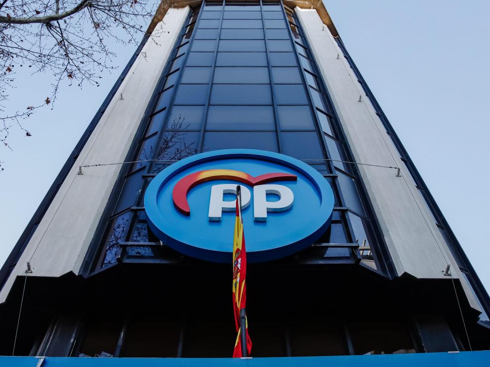 Fachada de la sede del PP en Madrid