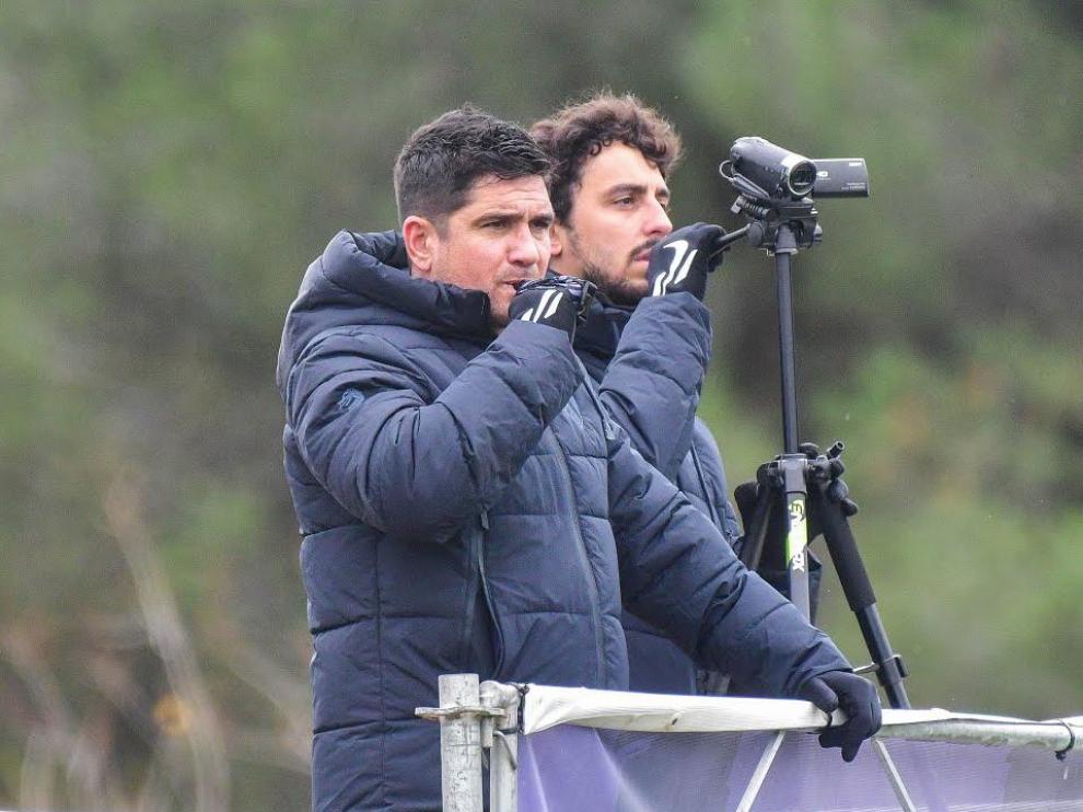 Xisco Muñoz, durante un entrenamiento de la SD Huesca.