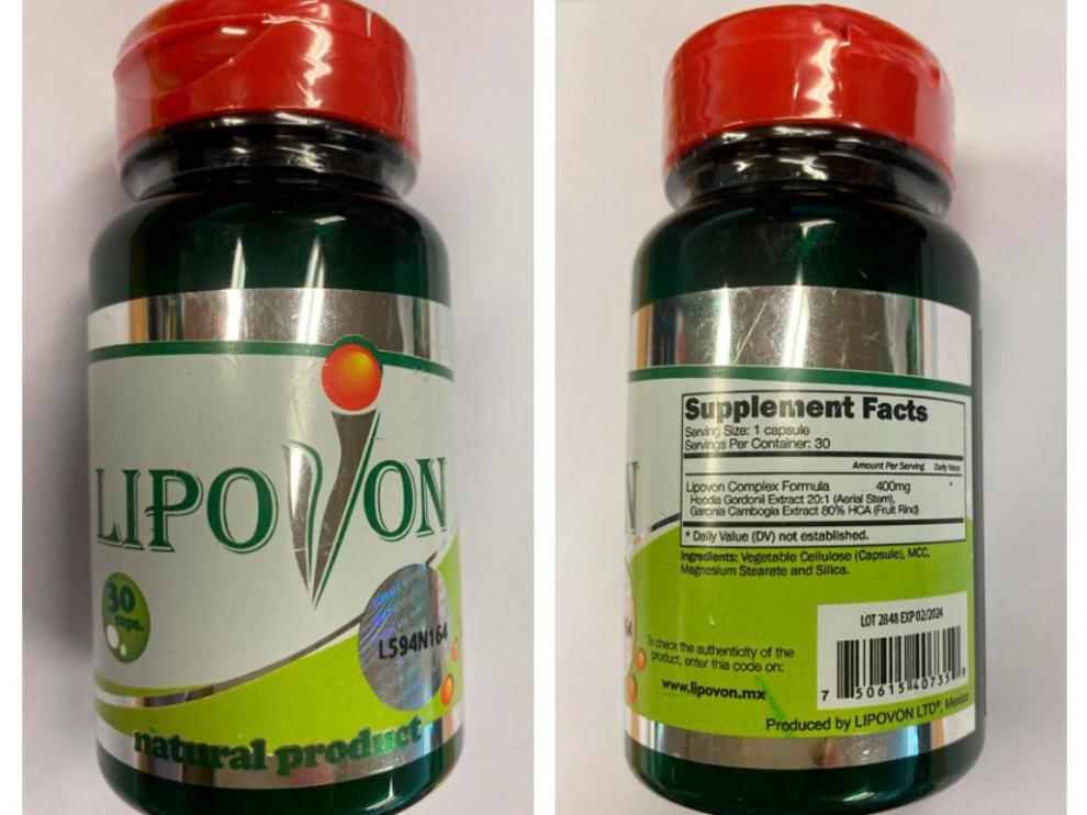 El producto Lipovon cápsulas que ha sido retirado por la AEMPS.