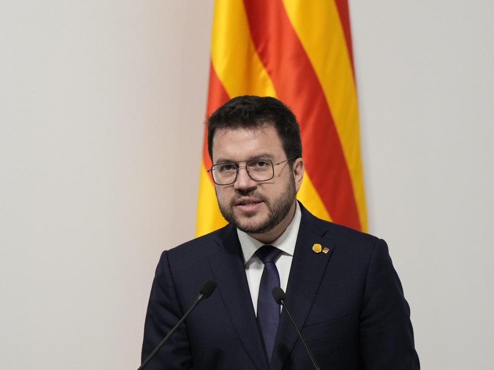 Pere Aragonés, presidente de la Generalitat, este miércoles.