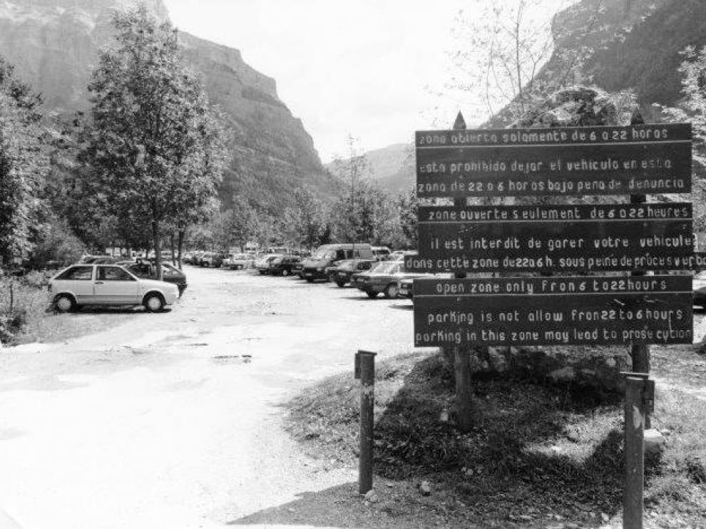 Imagen histórica del acceso a la pradera de Ordesa.