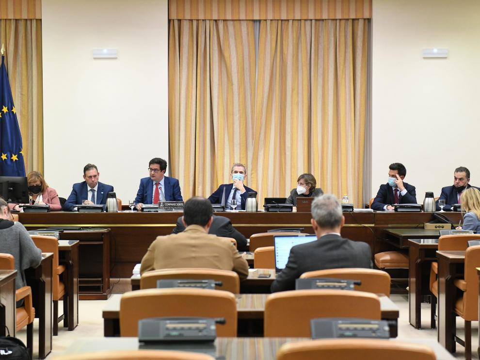 El director del Gabinete del Presidente del Gobierno, Óscar López Águeda (3i), comparece en la Comisión Mixta de Seguridad Nacional, en la Comisión Mixta de Seguridad Nacional,