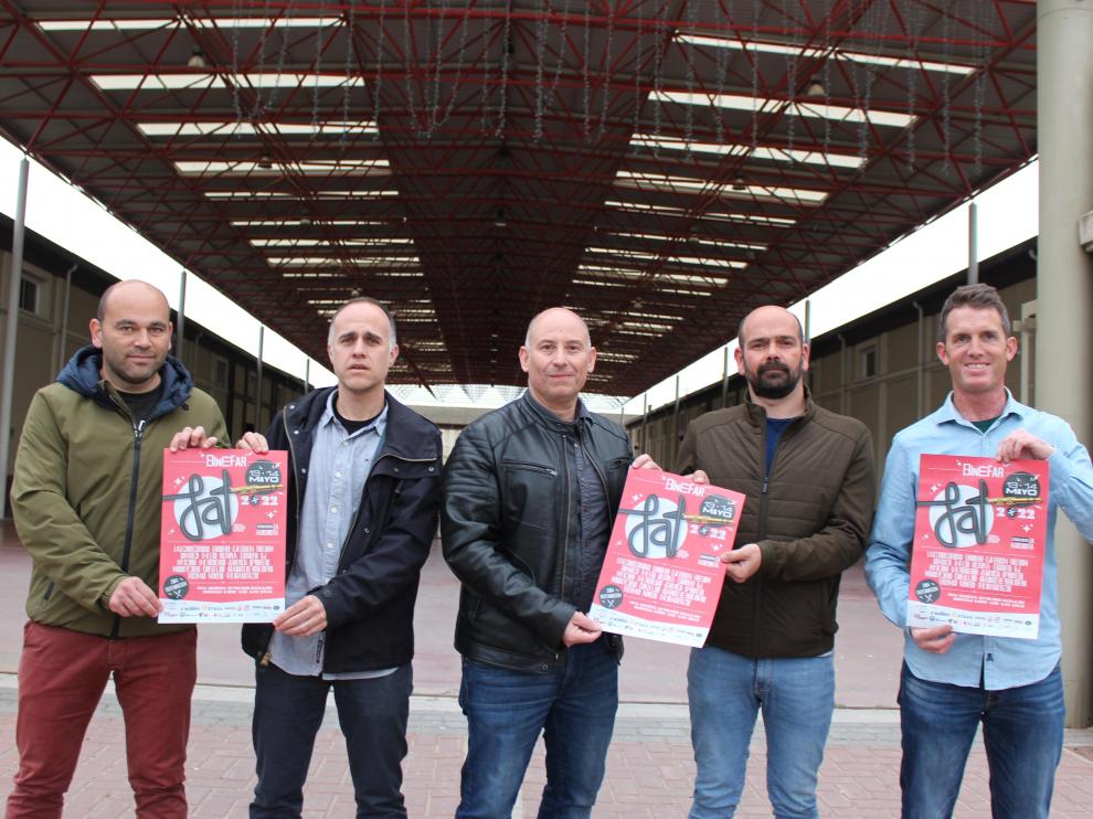 Presentación del FAT 2020 en La Algodonera de Binéfar, con Ricardo de la Fuente, Manuel Rami, Juan Carlos García, Jorge Gallart y Raúl Lillo.