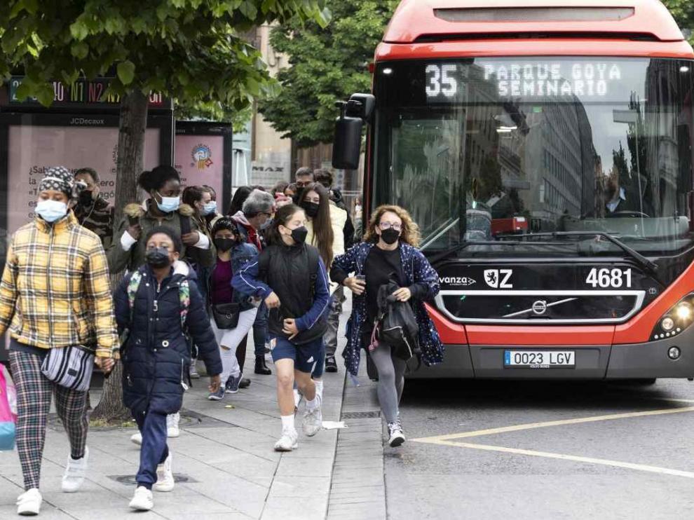 Huelga del bus en Zaragoza.