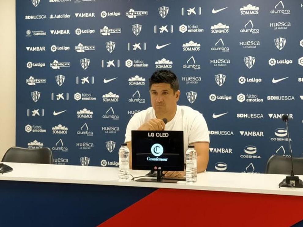 Xisco Muñoz, en la rueda de prensa previa al partido con la Real Sociedad B.