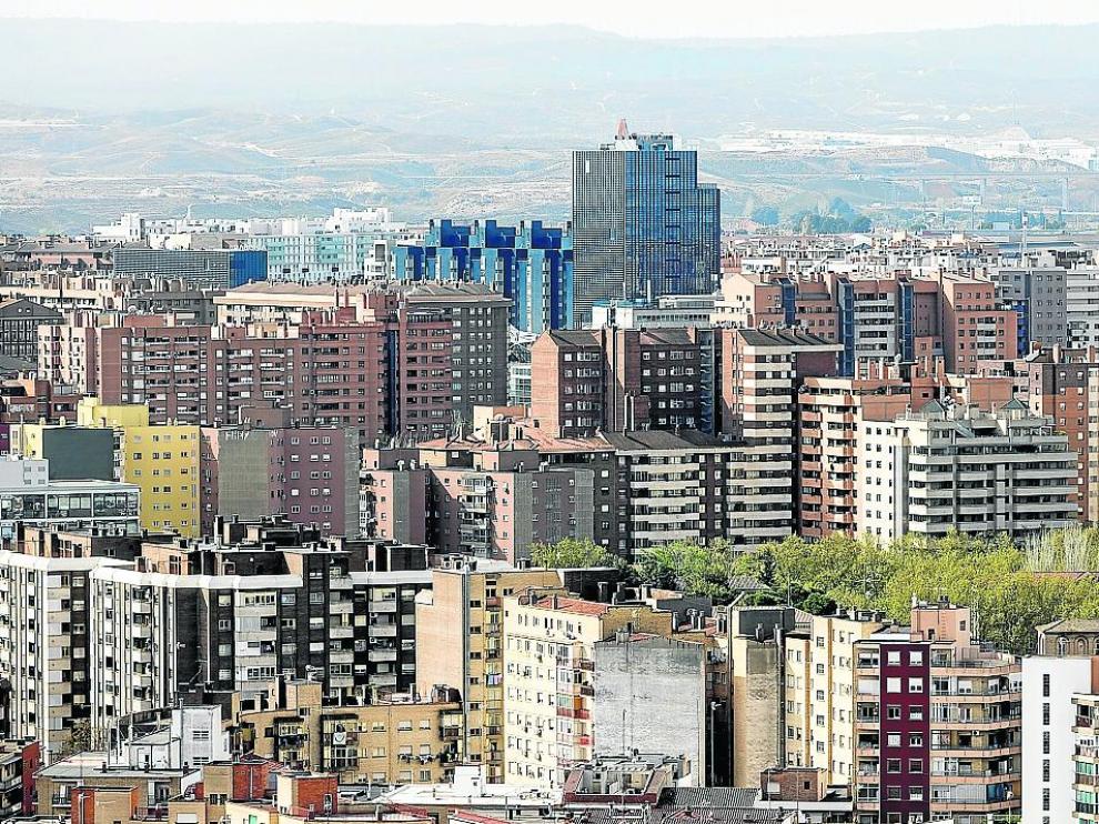 Vista aérea de Zaragoza, donde se concentra el grueso de las ayudas de alquiler.