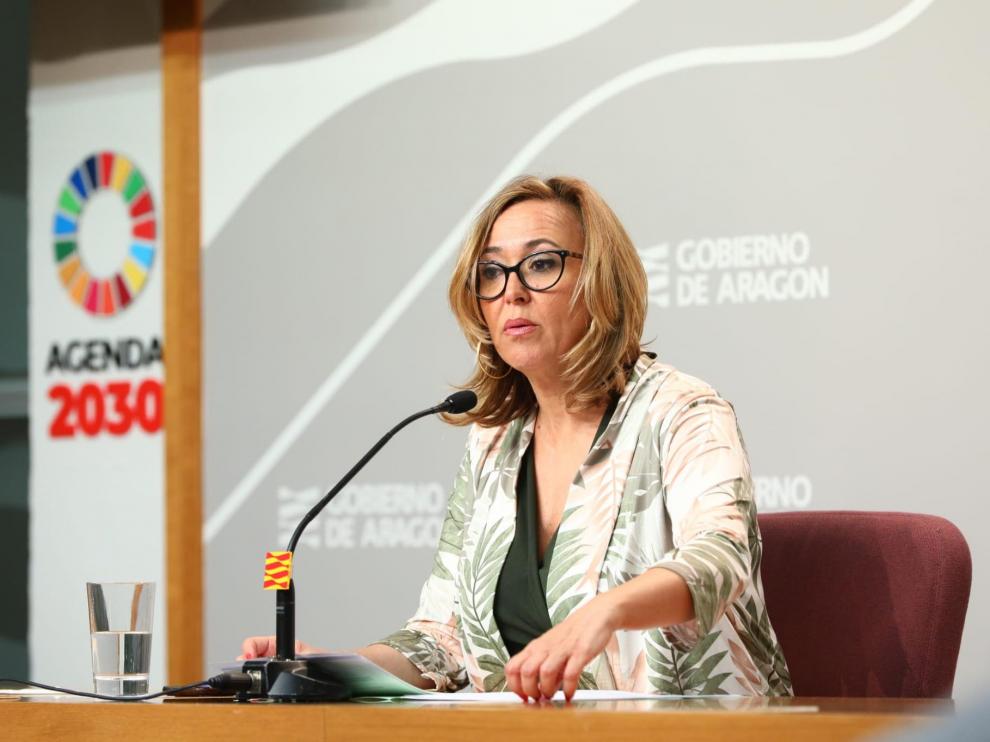 La consejera de Presidencia, Mayte Pérez, en su comparecencia de este miércoles tras el Consejo de Gobierno